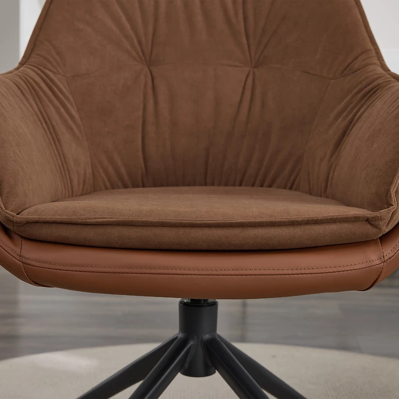 Fauteuil de bureau Noble House, fauteuil en similicuir, brun