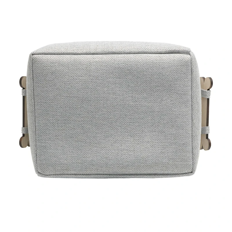 Zenna Home Herringbone Storage Basket with Dog Bone Handles, Pet Theme, Grey