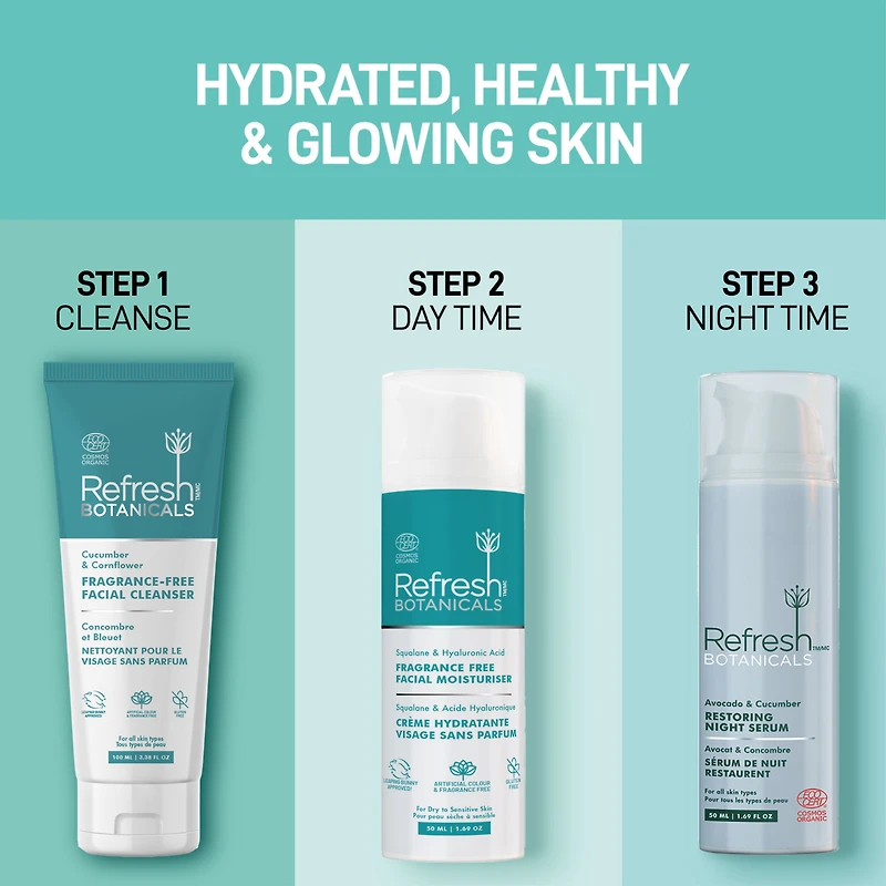 Refresh Botanicals Crème Hydratante pour le Visage Sans Parfum pour Peau Sèche & Sensible