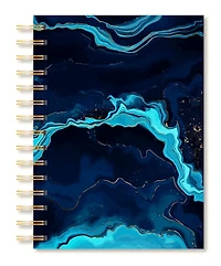 Marquages par C.R. Gibson Medium Twin Wire Journal,<br>Impression de marbre bleu