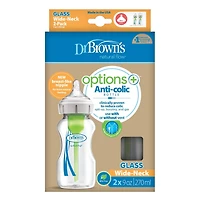 Biberon en verre Col large de Dr. Brown's Options+ 270 ml, paquet de 2 270 ml, paquet de 2