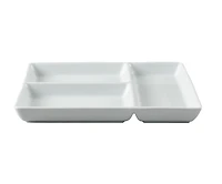 Better Homes & Gardens White Porcelain Rectangular Divided Tray, 9 x 10, Serveware