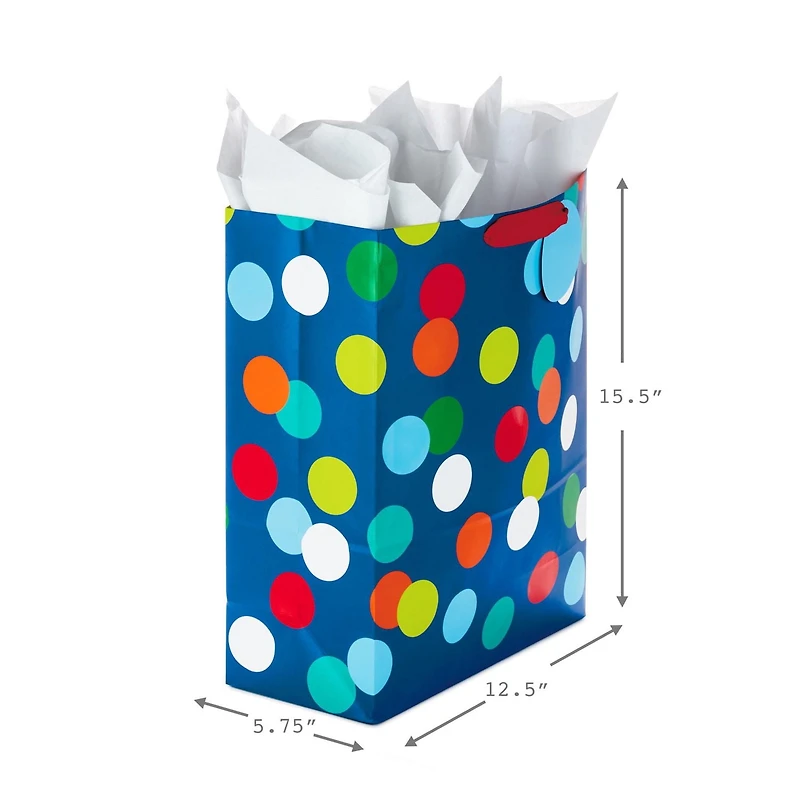 Assortiment de sacs-cadeaux et papier de soie Hallmark – Grands sacs de 13 po et très grands sacs de 15 po – Paquet de 3 sacs pour les fêtes, la fête des Pères, les remises des diplômes ou toute autre