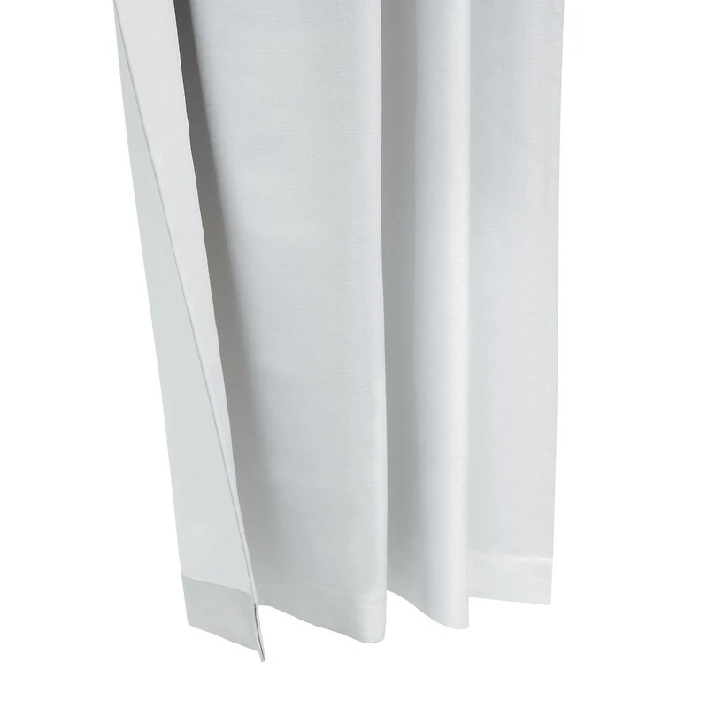Loft Living Barry Total Blackout Textured Dual Header(Back Tab/Rod Pocket) Single Curtain Panel 52" x 95" White
