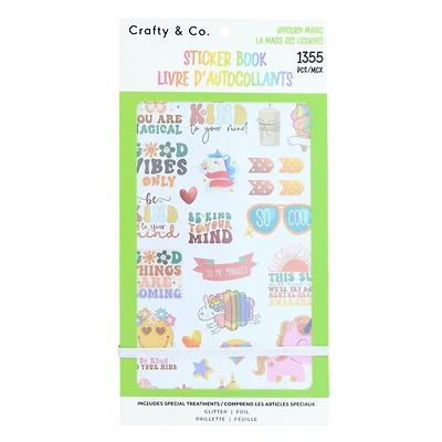 CRAFTY & CO. Unicorn Magic Sticker Book 1355 pcs, GIRL STICKERBOOK
