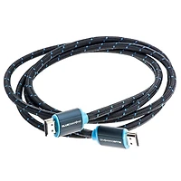 Câble HDMI 4K tressé BlueDiamond - Ultra HD, 18Gbps, HDR dynamique, HDMI 2.0, 4K@60Hz, mâle à mâle - Noir et bleu