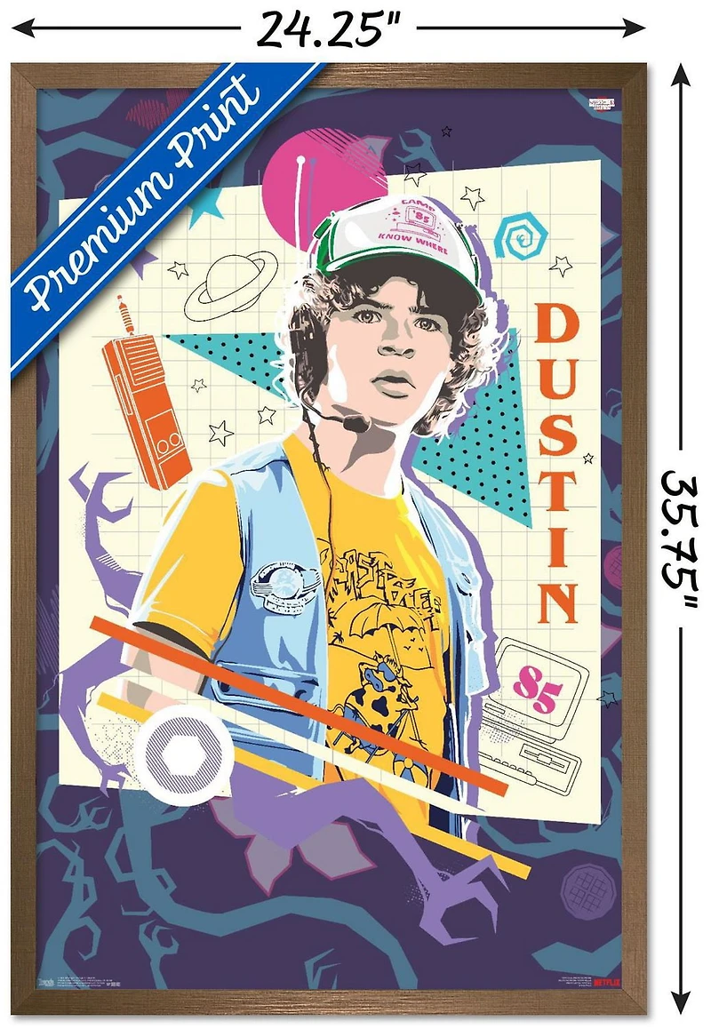Netflix Stranger Things: Season 3 - Dustin Wall Poster, 14.725" x 22.375" Framed