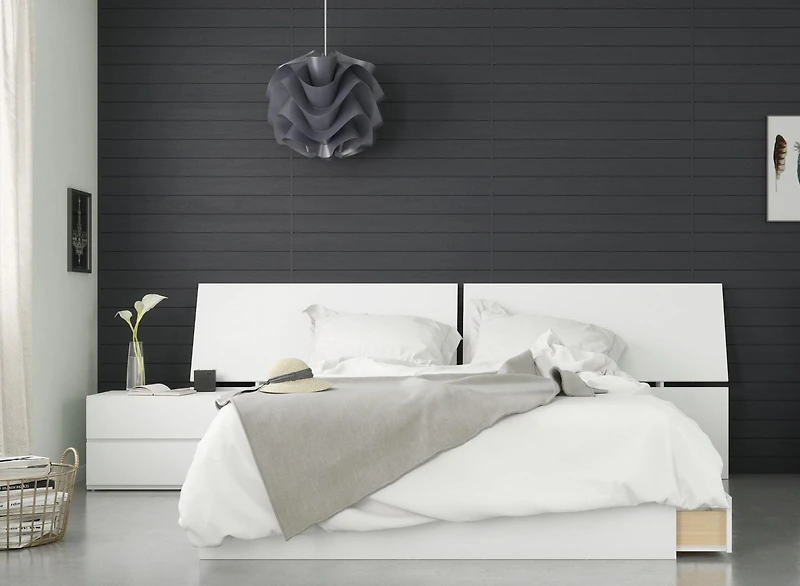 Ensemble de chambre à coucher 3 pièces Lumiere de Nexera, Blanc