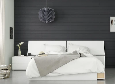 Ensemble de chambre à coucher 3 pièces Lumiere de Nexera, Blanc