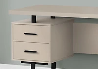 Monarch Specialties Bureau, Bureau À Domicile, Ordinateur Portable, Configuration Gauche, Droite, Tiroirs De Rangement, 60"l, Travail, Métal, Stratifié, Beige, Noir, Contemporain, Moderne