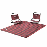 Ensemble chaises et couvertures Ozark Trail, à carreaux rouge et noir, polyester, logo Canada