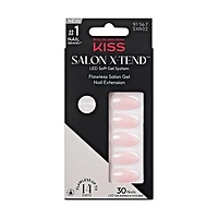 KISS Salon X-Tend LED gel doux, Gloria, Moyen Amande, 30u. Seamless Underlash