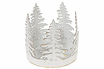 Bougeoir Arbre Circulaire En Métal Blanc