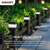 Sunjoy Clôture de jardin solaire en fer panneau de clôture en treillis métallique, clôture décorative extérieure pour jardin (paquet de 5)