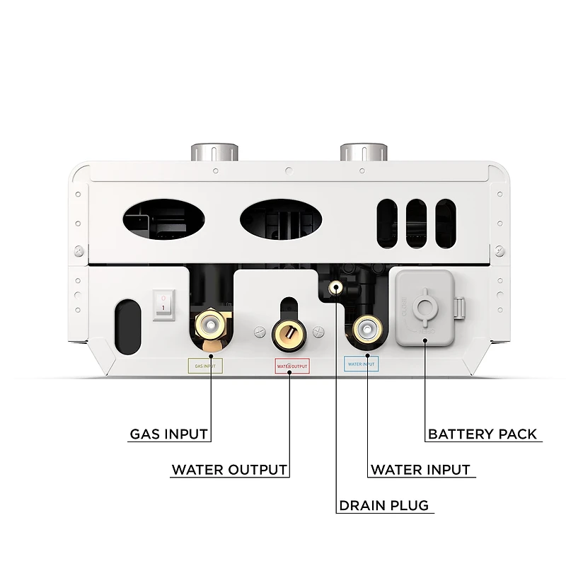 Eccotemp Luxé 1.85 GPM Chauffe-eau portatif extérieur sans réservoir avec pompe et crépine EccoFlo Diaphragme 12V