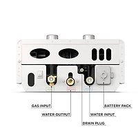 Eccotemp Luxé 1.85 GPM Chauffe-eau portatif extérieur sans réservoir avec pompe et crépine EccoFlo Diaphragme 12V