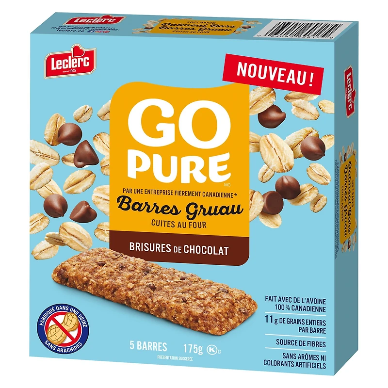 Barre Gruau Cuites Brisures Chocolat Go Pure 5 barres / 175g