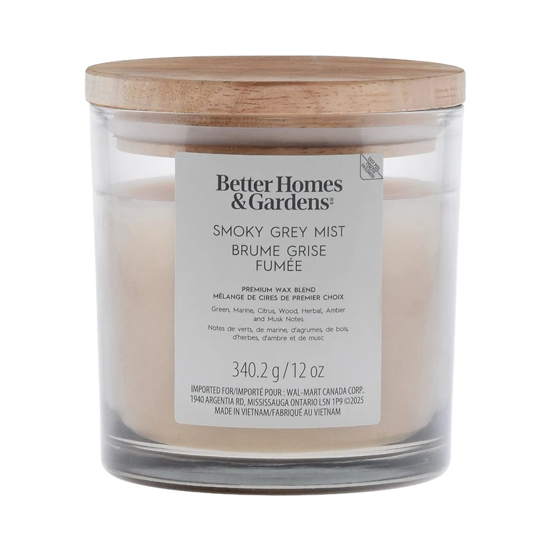 Better Homes & Gardens Smoky Gray Mist Scented 2-Wick Ombre Jar Candle 12oz