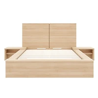 Ensemble de chambre à coucher Marcy 4 pièces avec lit, tête lit et 2 chevets flottants panneaux d'extension