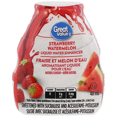 Great Value Strawberry Watermelon Liquid Water Enhancer, 48 mL, Strawberry Watermelon