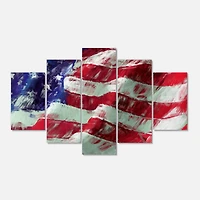 Designart USA Flag Abstract Art Canvas Wall Art