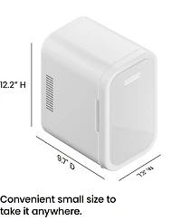 ICEMAN Portable Mini Fridge w/ 8 355 ml (12oz) Can Capacity, Cools and Heats, Car Plug Included - White, New