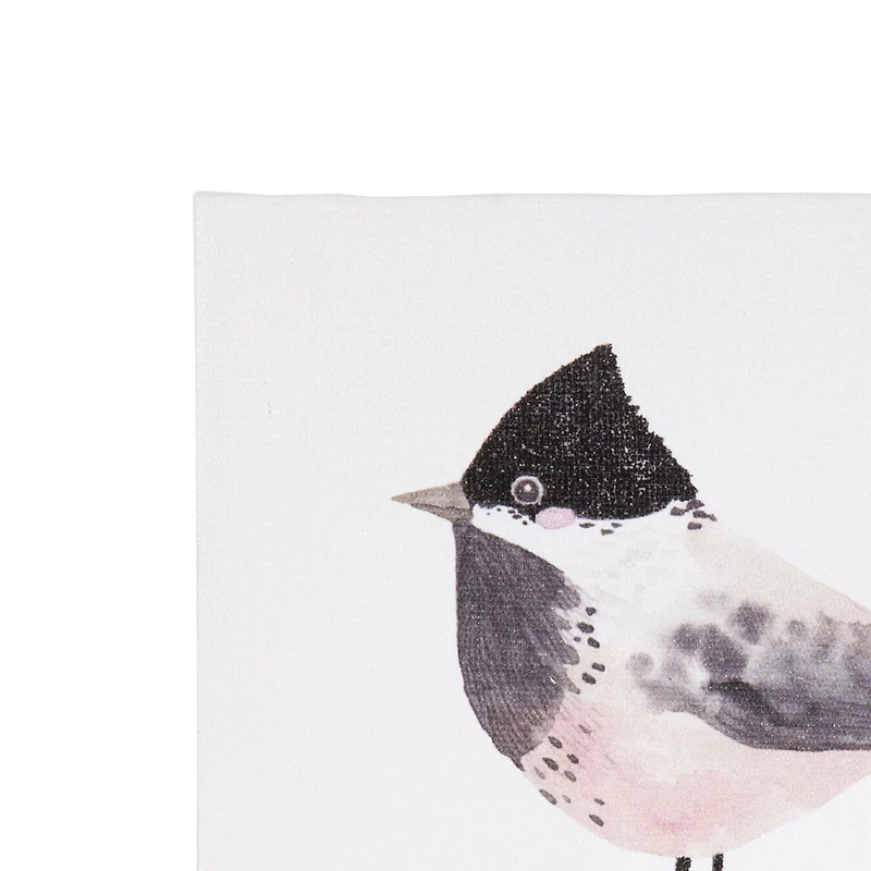 Toile embellie oiseau 15,2 cm L x 15,2 cm H