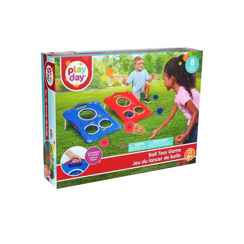PD Play Day Ball Toss Game, Includes 2 Targets and 6 Balls, Age Suitable for 6 and up