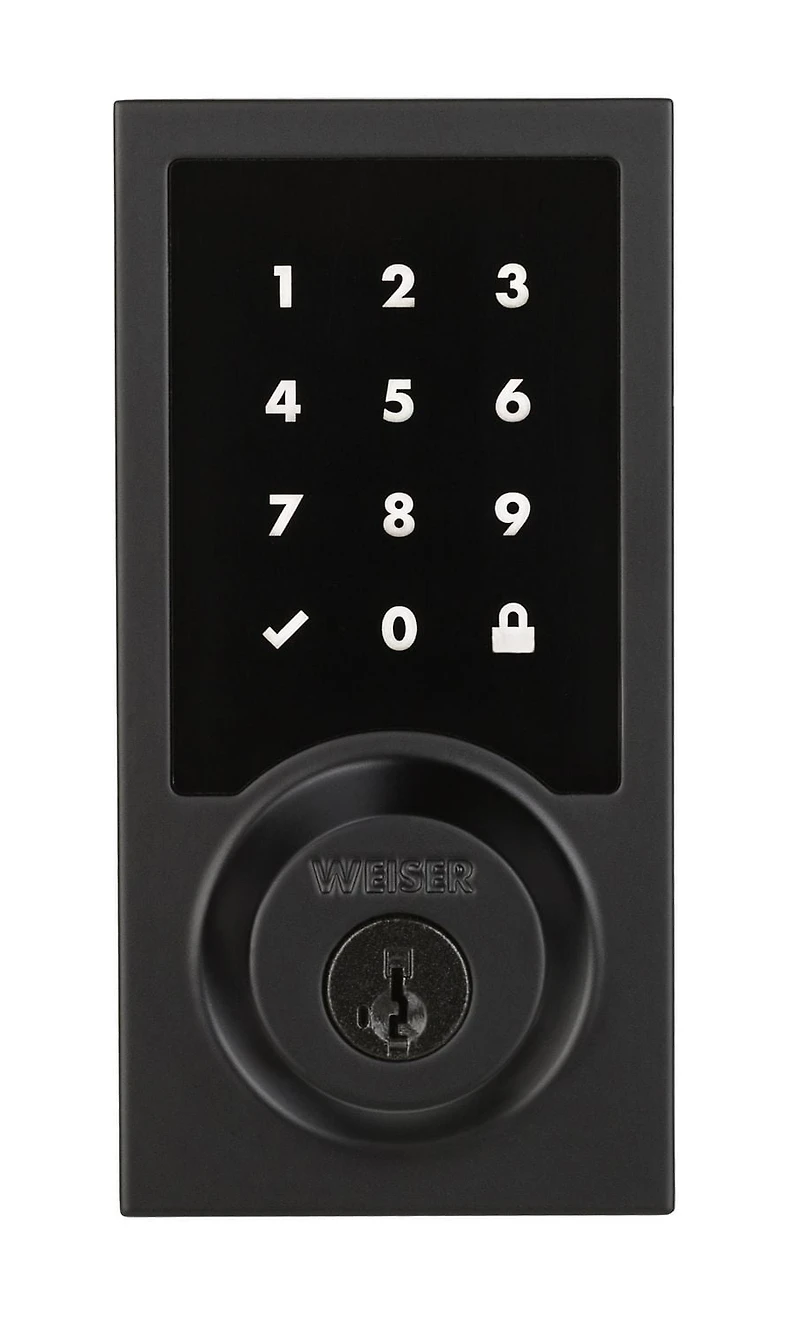 Weiser Premis Pêne Dormant Tactile Touchless Keycode Smartcode, Noir Mat