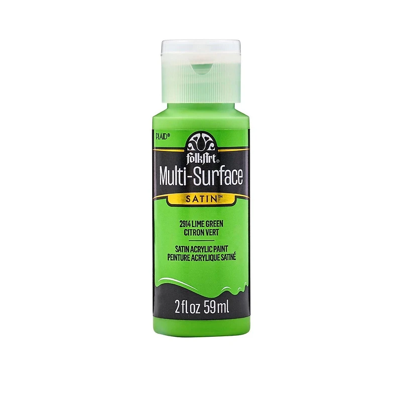 Peintures acryliques multisurface fini satiné FolkArt, 59 ml Vert lime Peinture Multi-Surfaces