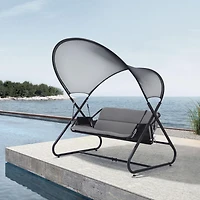 Deko Living Outdoor 3 Seat Cushioned Swing Chair with Textilene Canopy