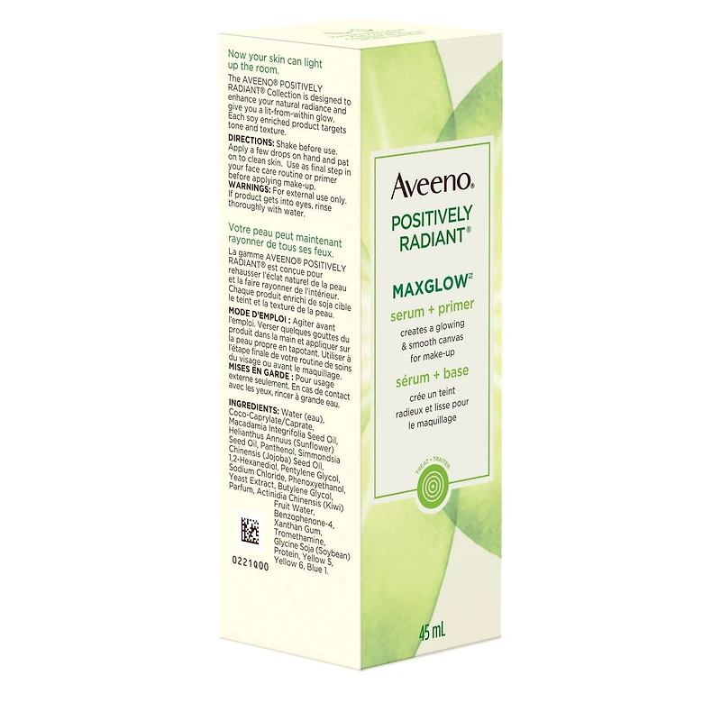 Aveeno MaxGlow Face Serum and Primer, 45 mL
