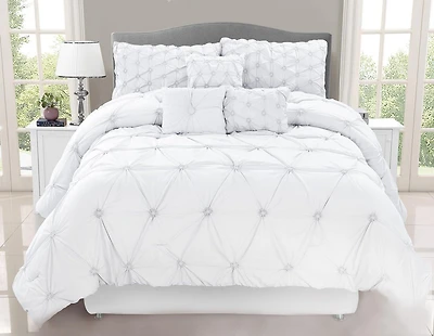 Ens. édredon Safdie & Co. de la collection Home Deluxe à 100 % polyester en blanc