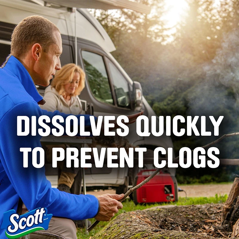 Scott Rapid-Dissolving Toilet Paper for RVs & Boats, 48 Double Rolls