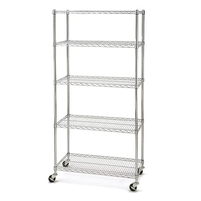 Seville Classics 5 Shelf Shelving with Wheels