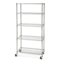 Seville Classics 5 Shelf Shelving with Wheels