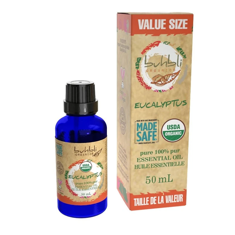 Buhbli Organics - Organic Eucalyptus Essential Oil, 50ml VALUE SIZE