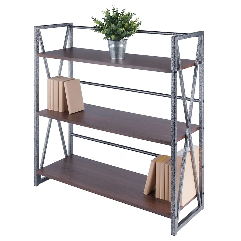 Isa 3-Tier Shelf Graphite and Walnut
