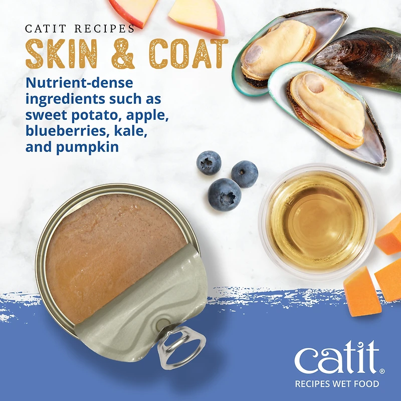 Catit Recettes Entree de poulet et de fruits de mer pour peau et pelage 85 G