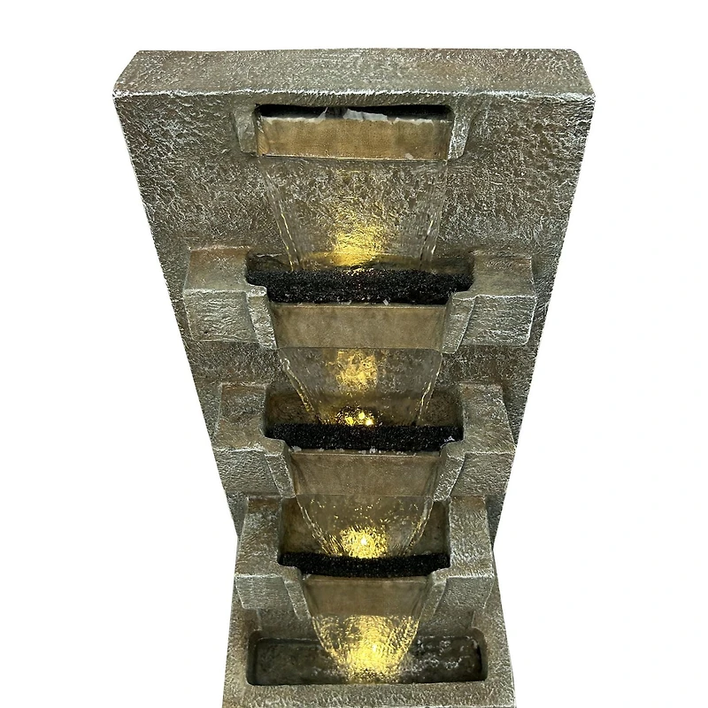 Angelo Décor Fontaine déversement quatro avec pompe écoénergétique et éclairage DEL