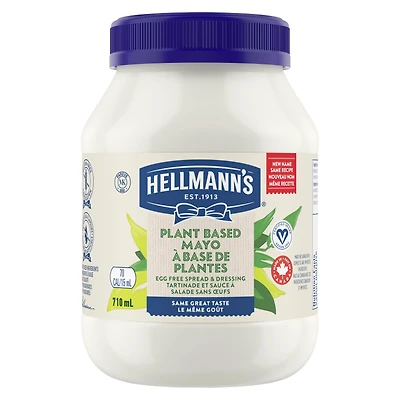 Hellmann’s Egg‑Free Dressing & Sandwich Spread, Plant‑Based Condiment for Vegan Burgers and Salads, 710 ml Jar