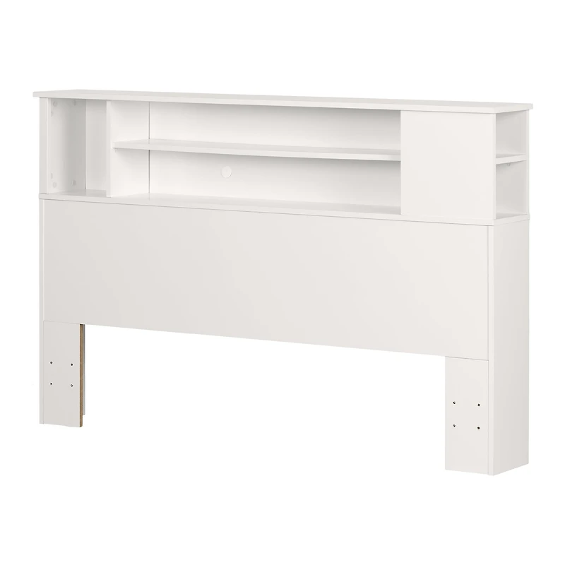 South Shore Vito Full/Queen Bookcase Headboard with Storage, in Pure White