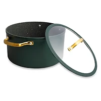 Thyme & Table 12-Piece Non-Stick Granite Collection Cookware Set, Pots and Pans Set - Hunter Green, THYME&TABLE TT 12PC CERAMIC  GRN