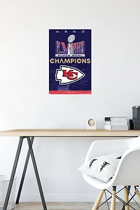 NFL Kansas City Chiefs - Super Bowl LVIII Team Logo Wall Poster with Pushpins