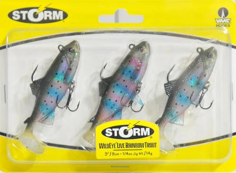 Leurre souple Storm WildEye Live Rainbow Trout 3 po. 1/4 oz.; Hameçon #1 & #8