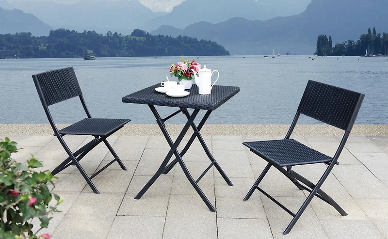 Sunmate Casual Bistro Chaise Style wicker tissé traditionnel