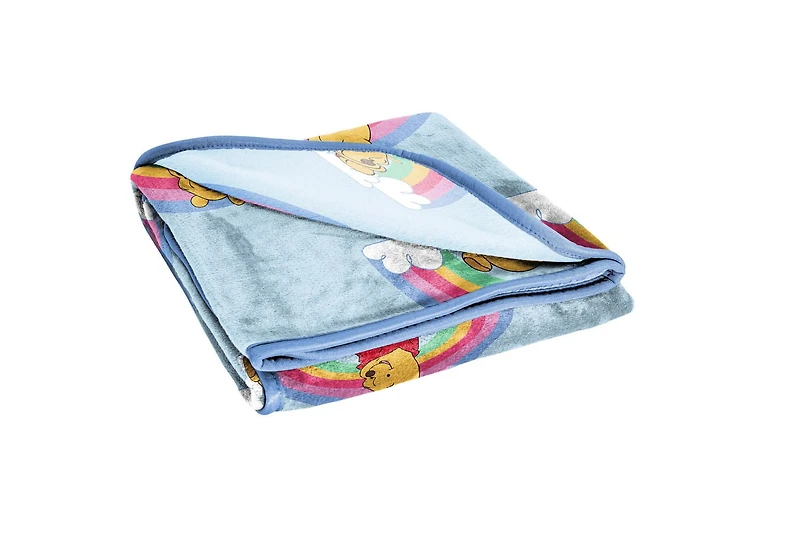 Winnie L'Ourson Jeté en Molleton Toucher Soie pour Enfants, 100 % Polyester