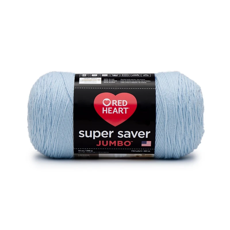 Red Heart® Fil Jumbo Super Saver®, Acrylique #4 Moyen, 14oz/396g, 744 Yards Fil durable, large gamme de couleurs
