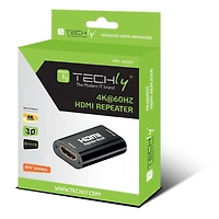 Techly HDMI 2.0 4K Repeater - Up to 40m Transfer rate of 3.4Gbps (single link) 4k @30HZ  2k@60Hz No power adapter required