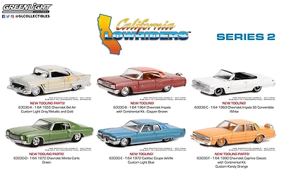 1:64 GreenLight California Lowriders Die-Cast Véhicules Série 2